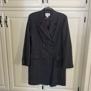 Unique Gray pinstripe designer suit dress.